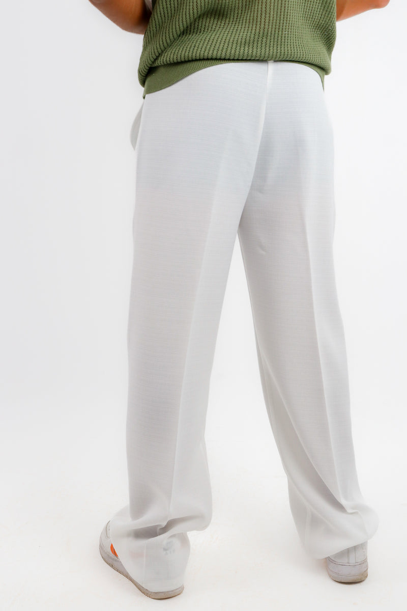 EASE LINEN PANTS IN WHITE (100% NATURAL FIBRE)