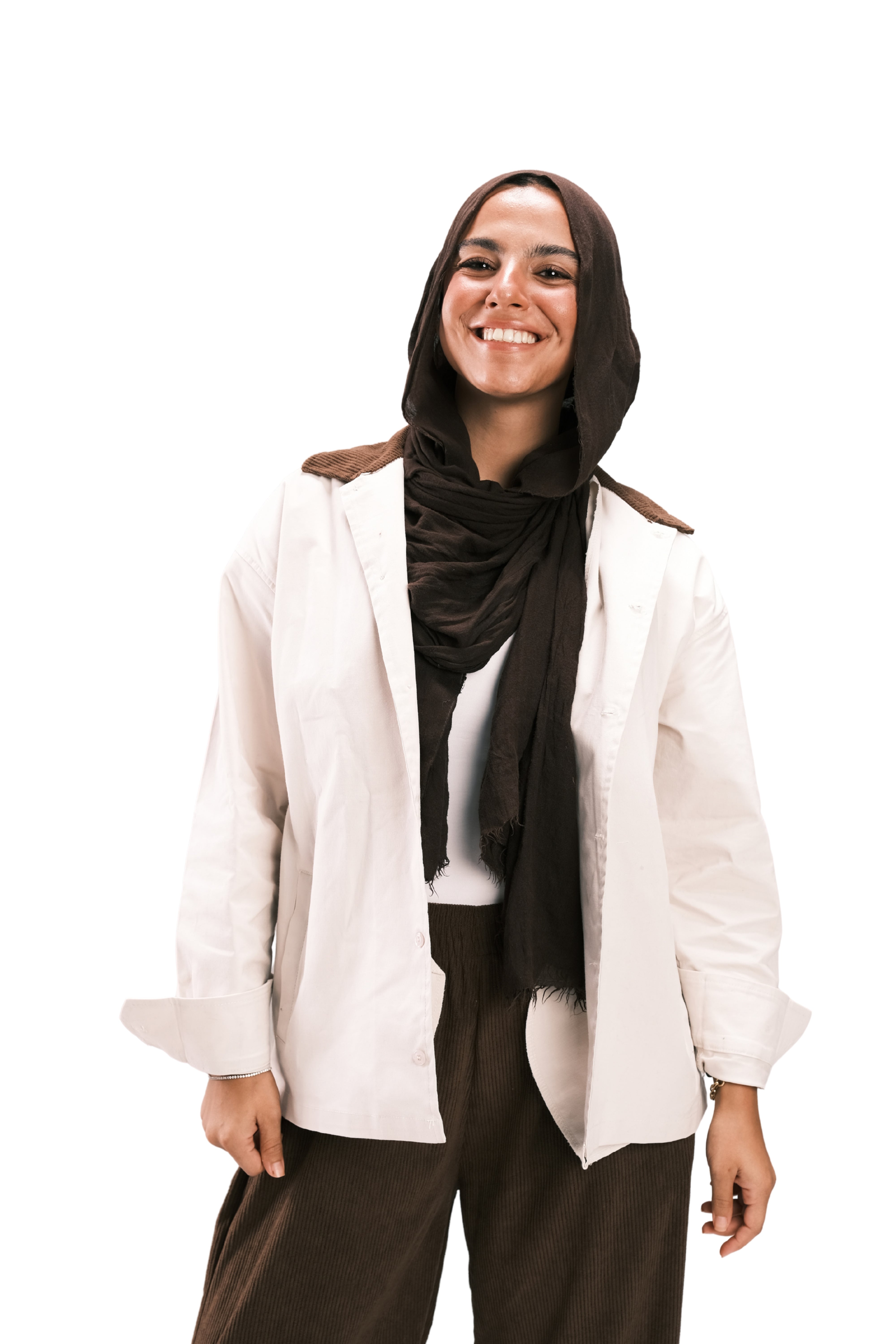 Beige Corduroy-Collar Overshirt