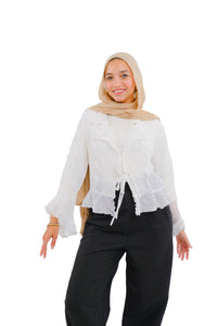 White Ruffle Top