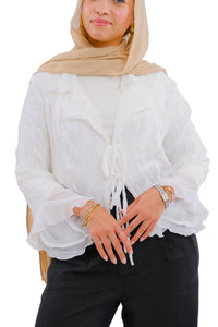 White Ruffle Top