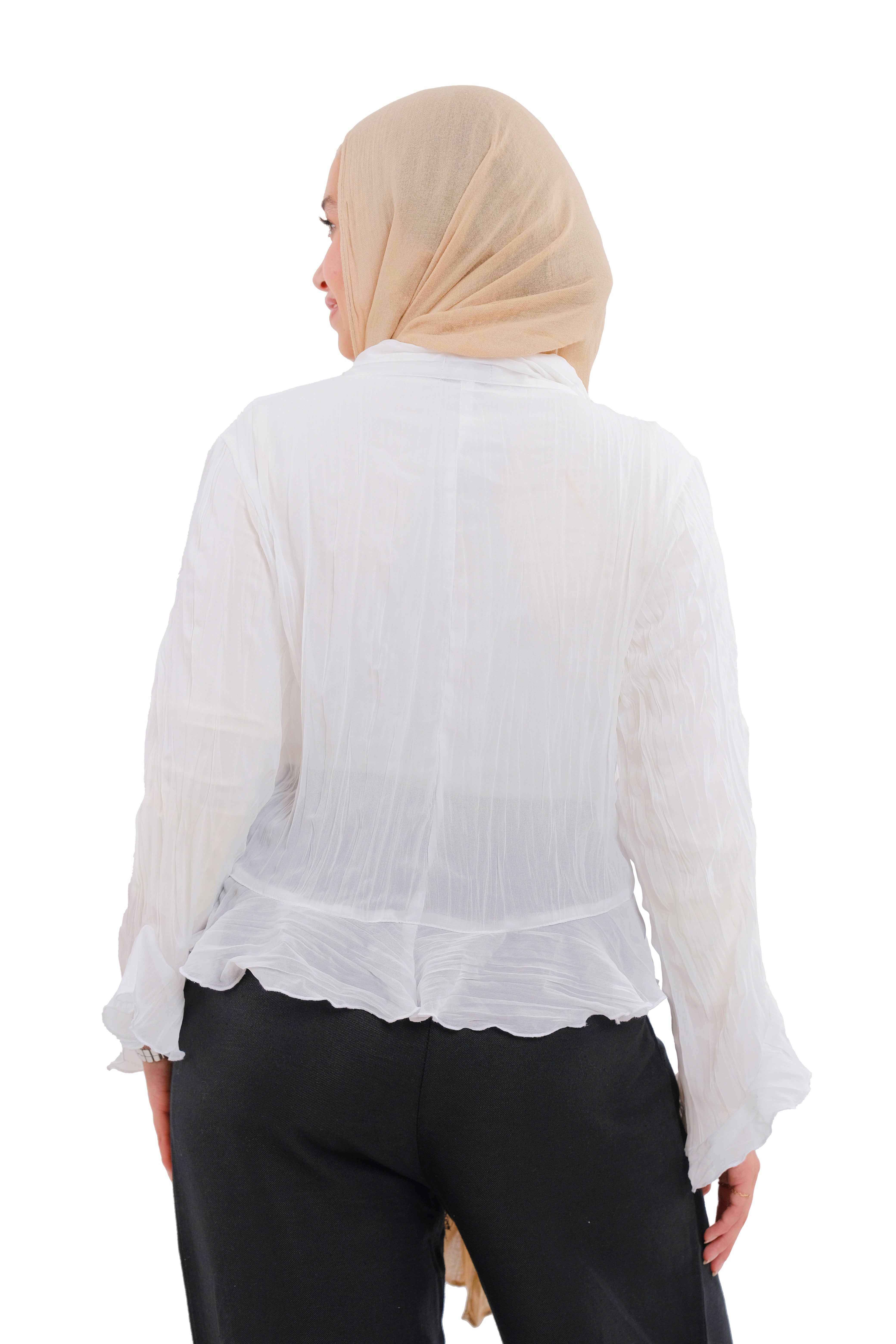 White Ruffle Top