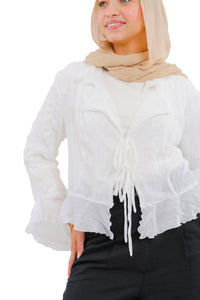 White Ruffle Top