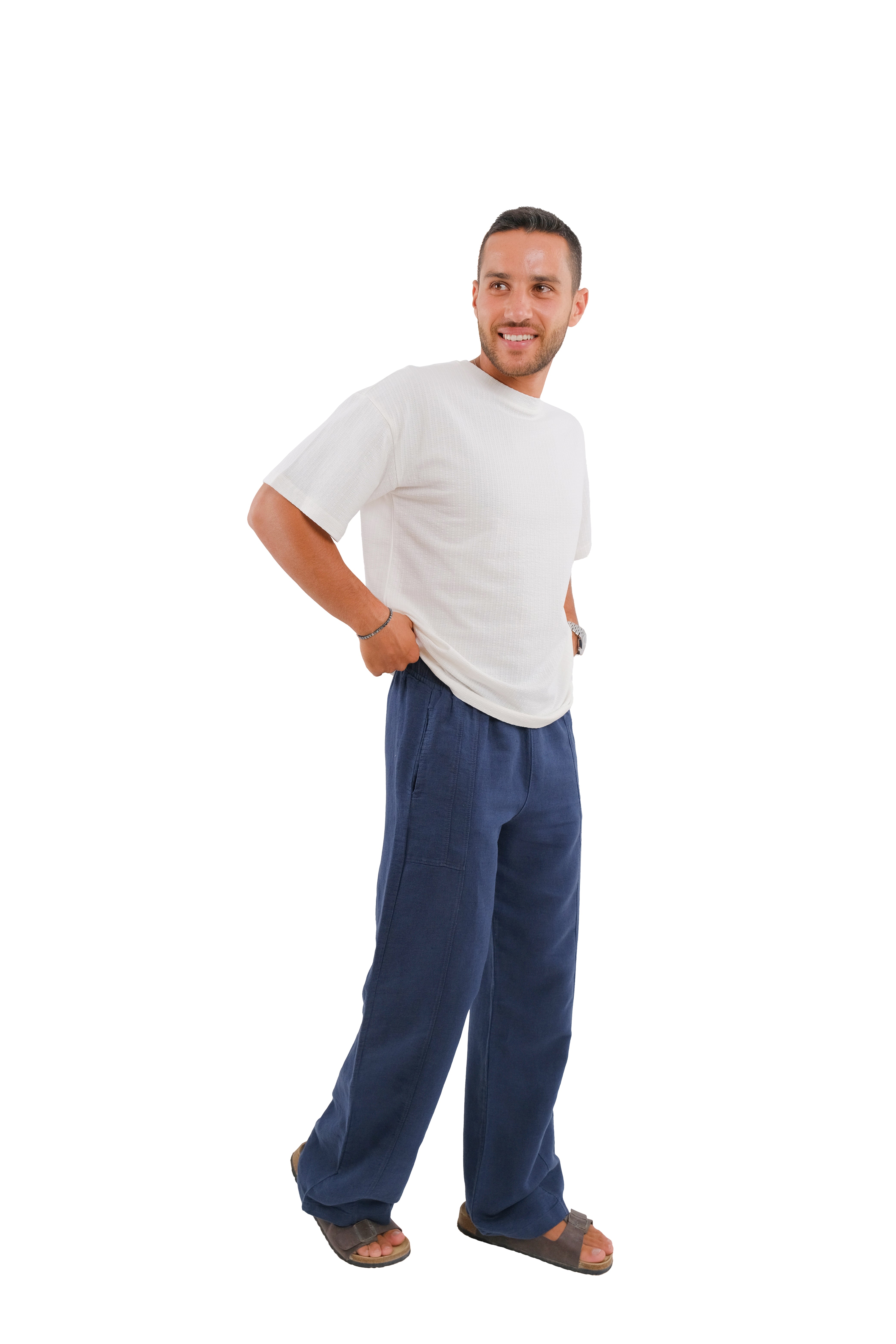 Blue Linen Pants