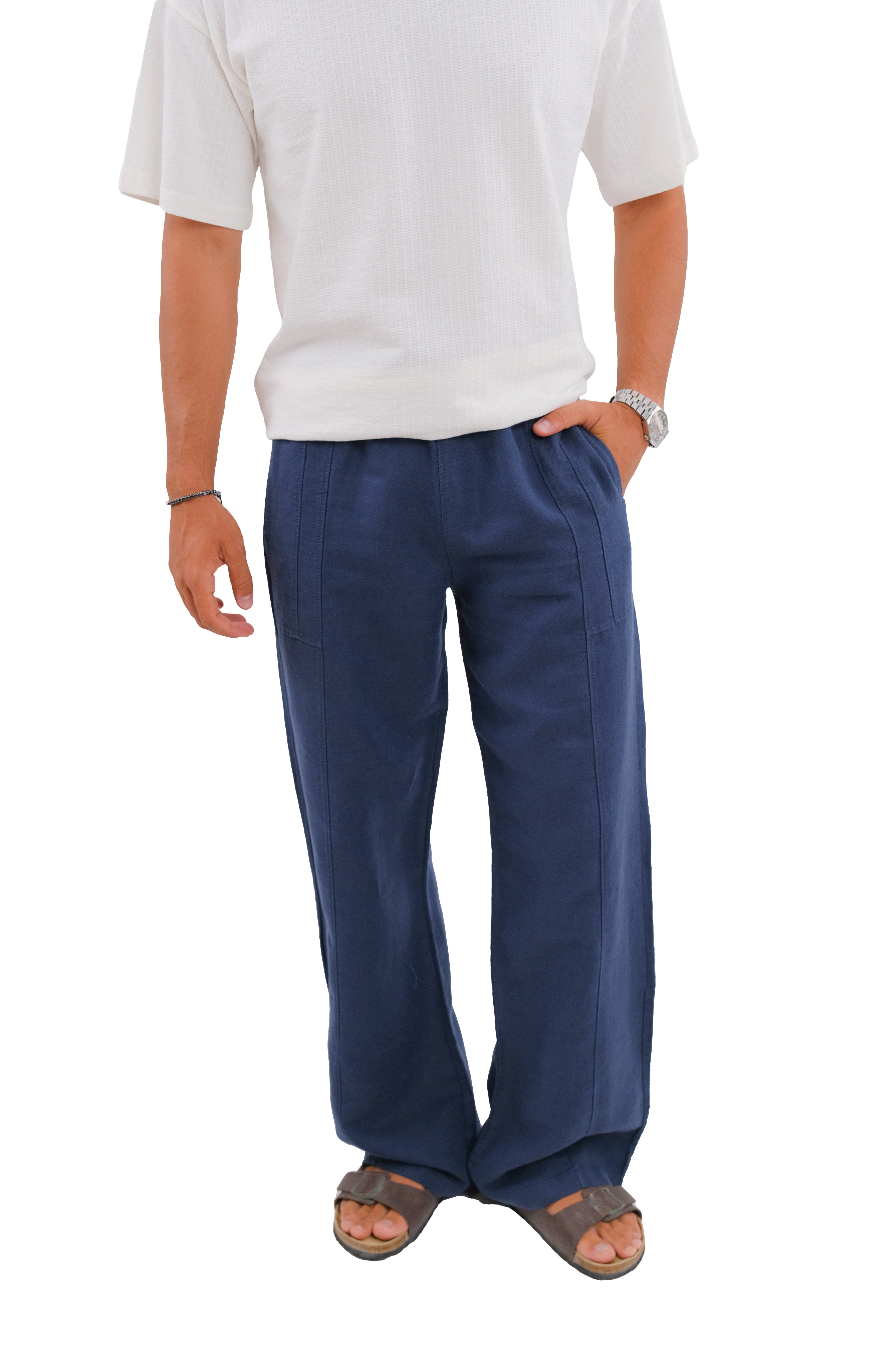 Blue Linen Pants