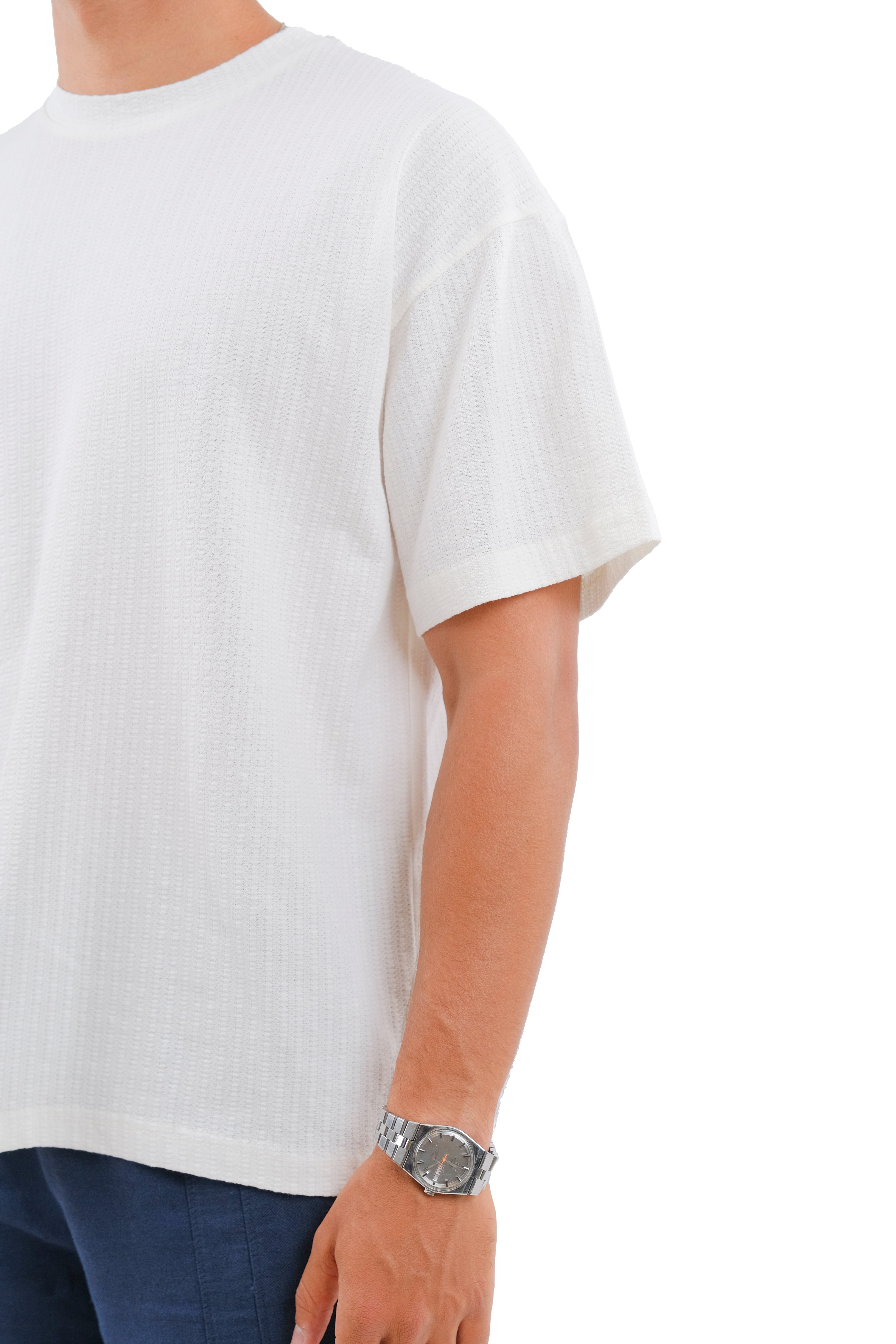 White Textured T-shirt