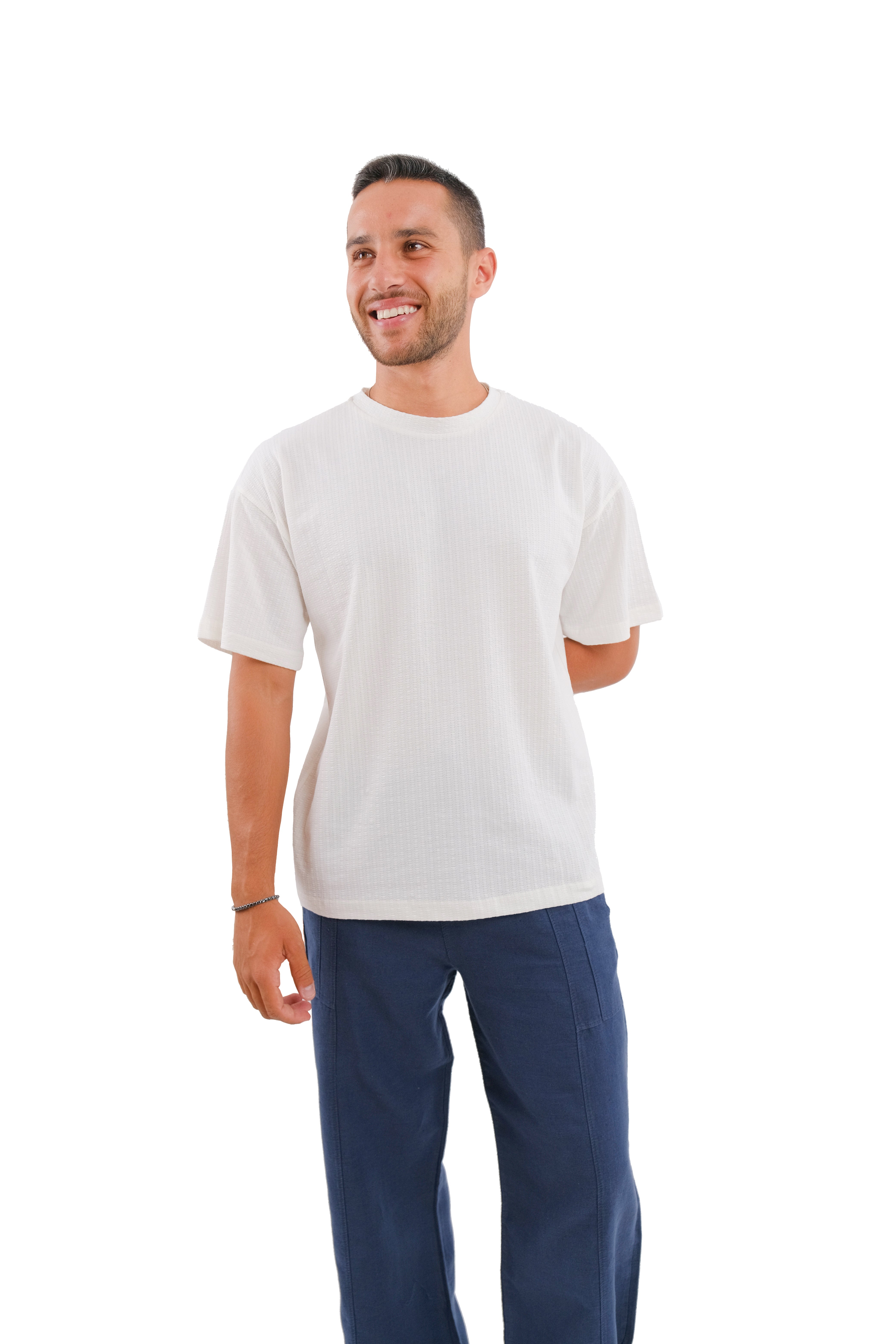 White Textured T-shirt
