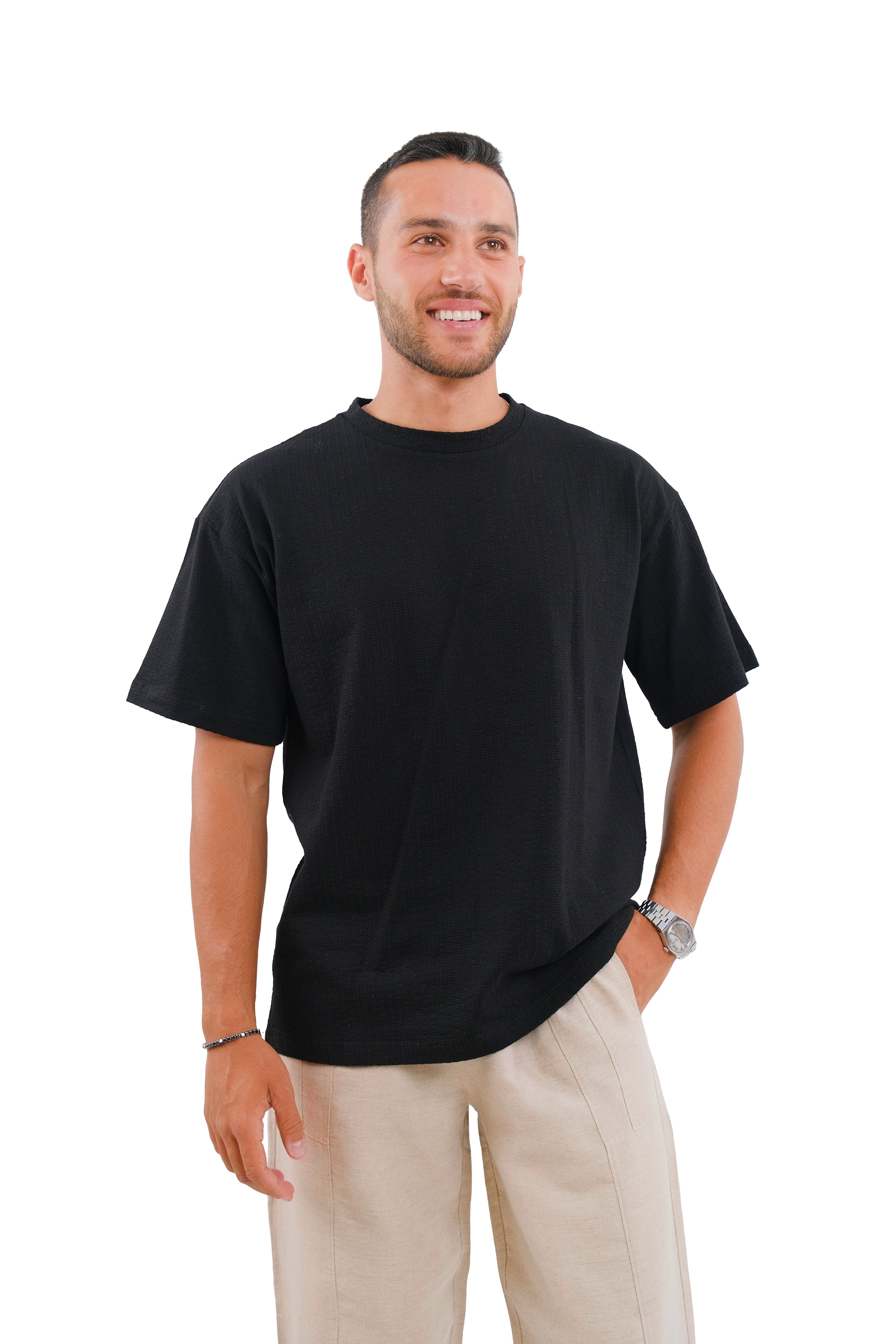Black Textured T-shirt