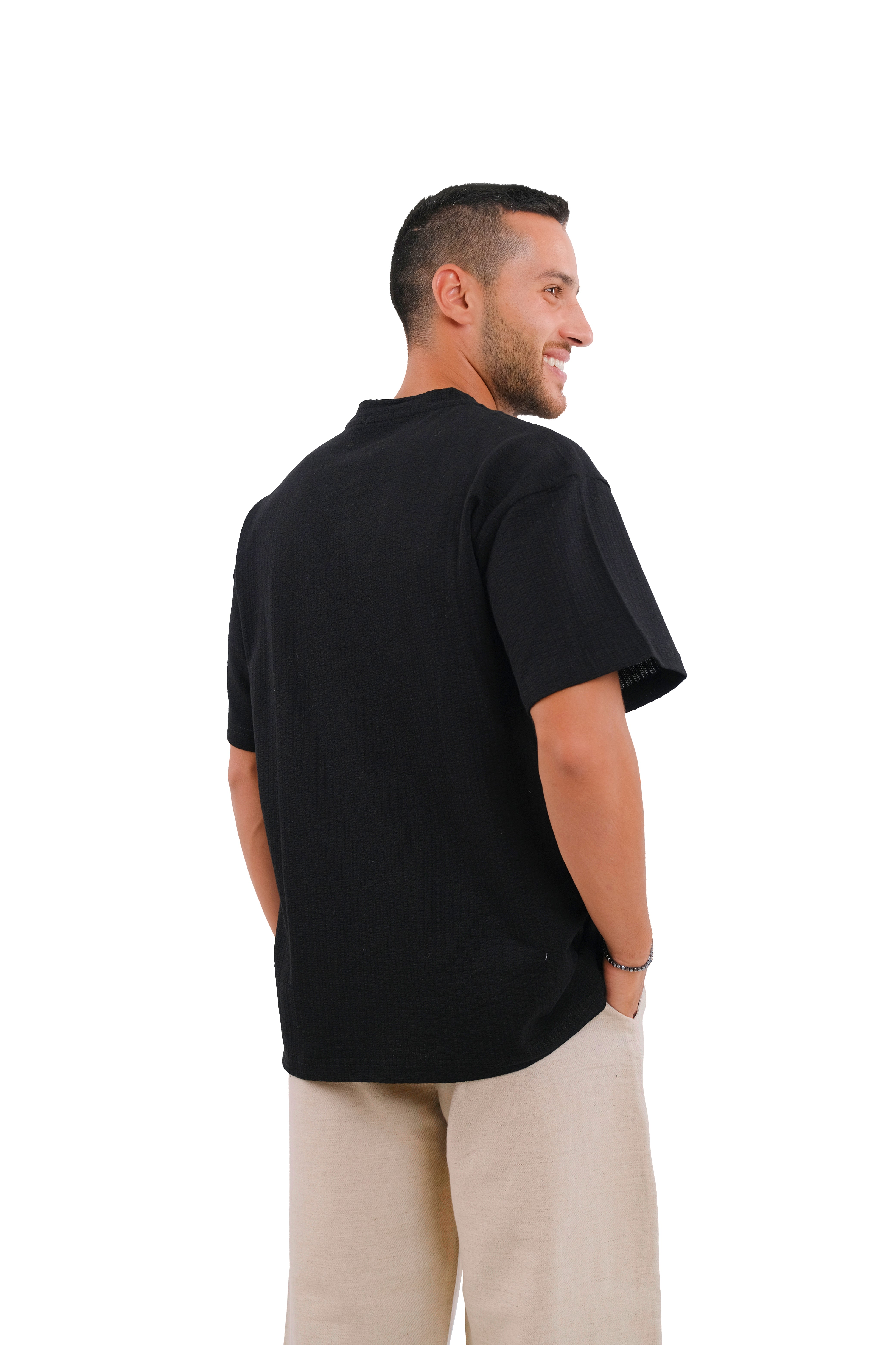 Black Textured T-shirt