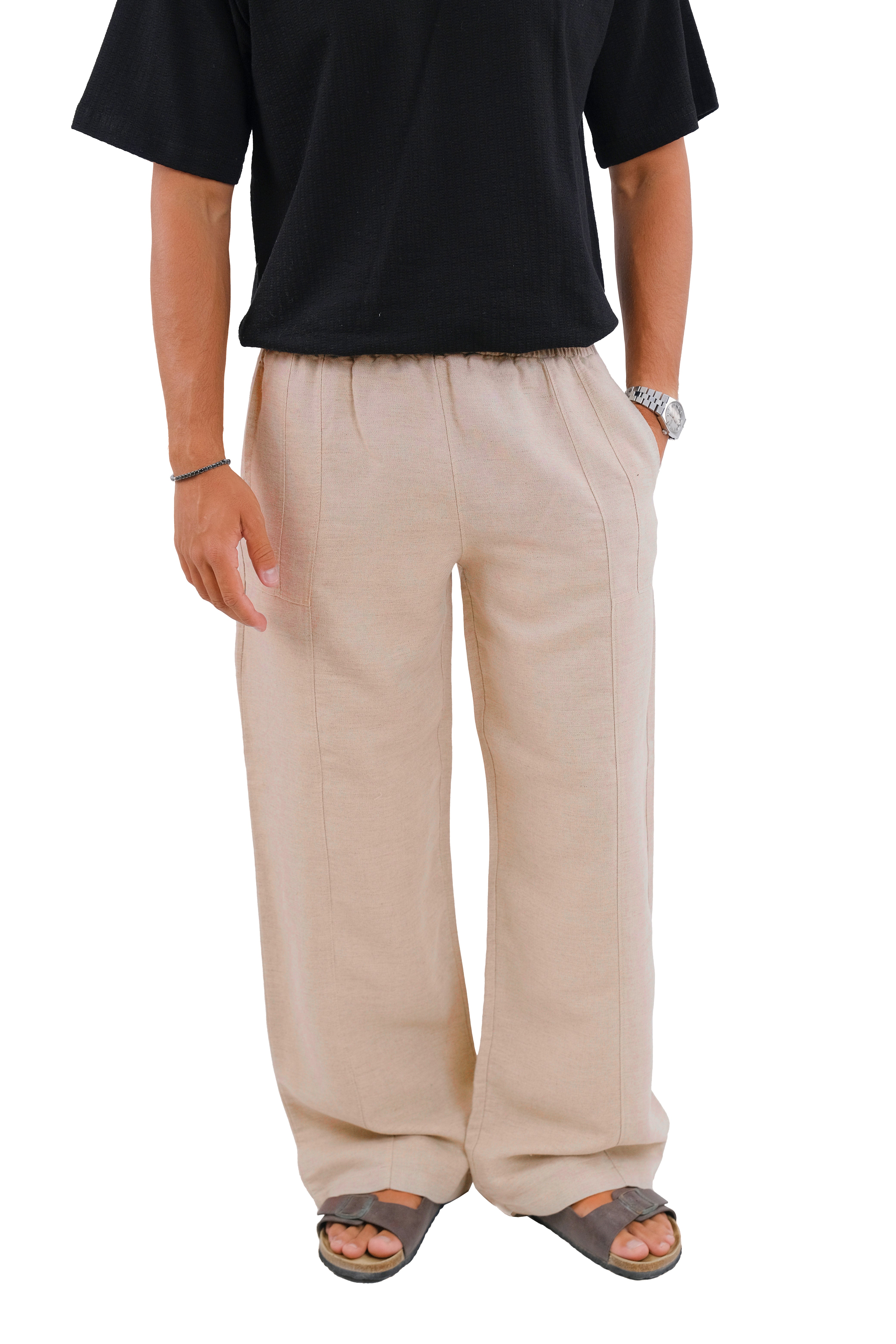 Beige Linen Pants