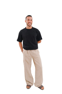Beige Linen Pants