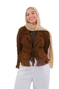 Brown Ruffle Top