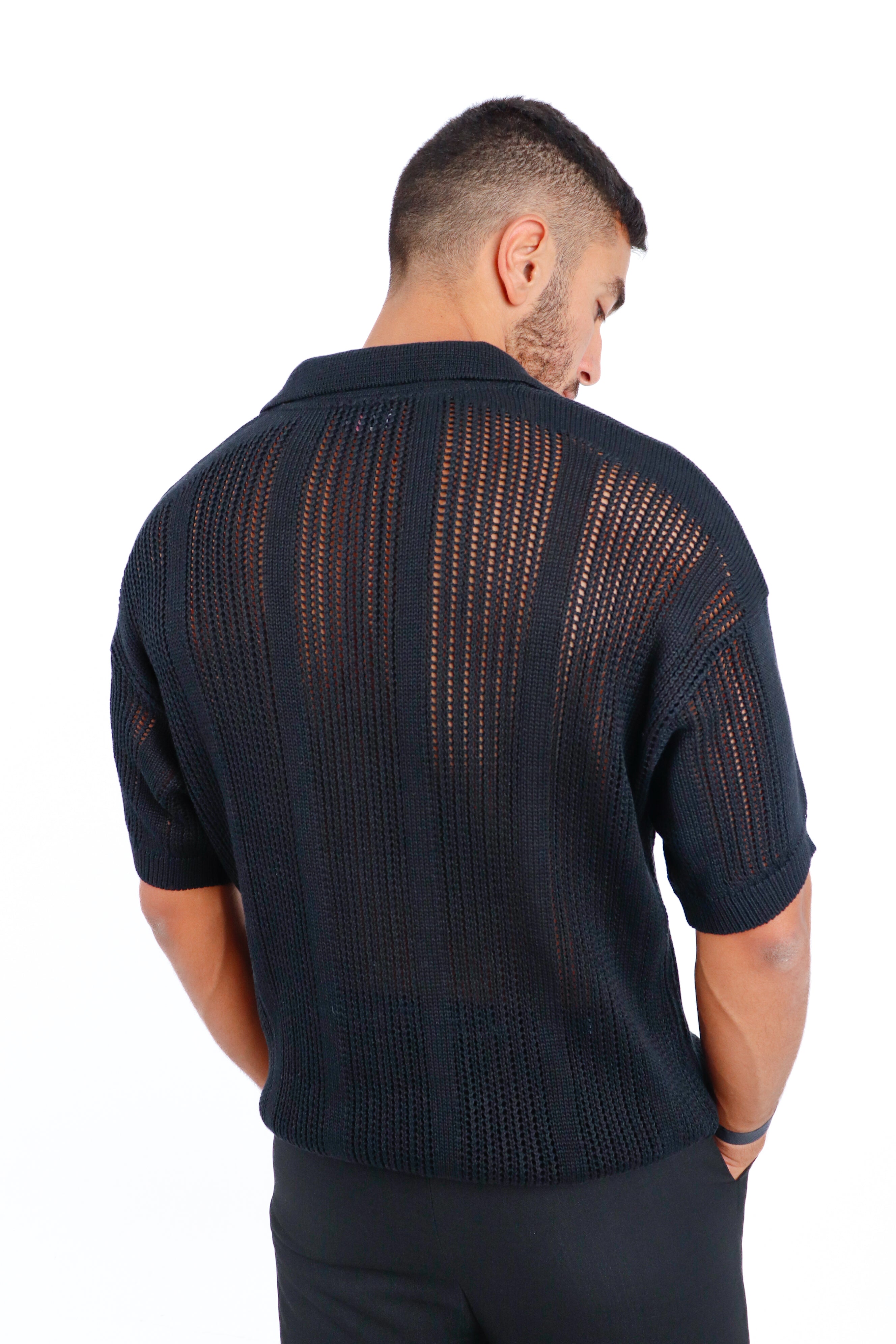 Knitted Polo in Black