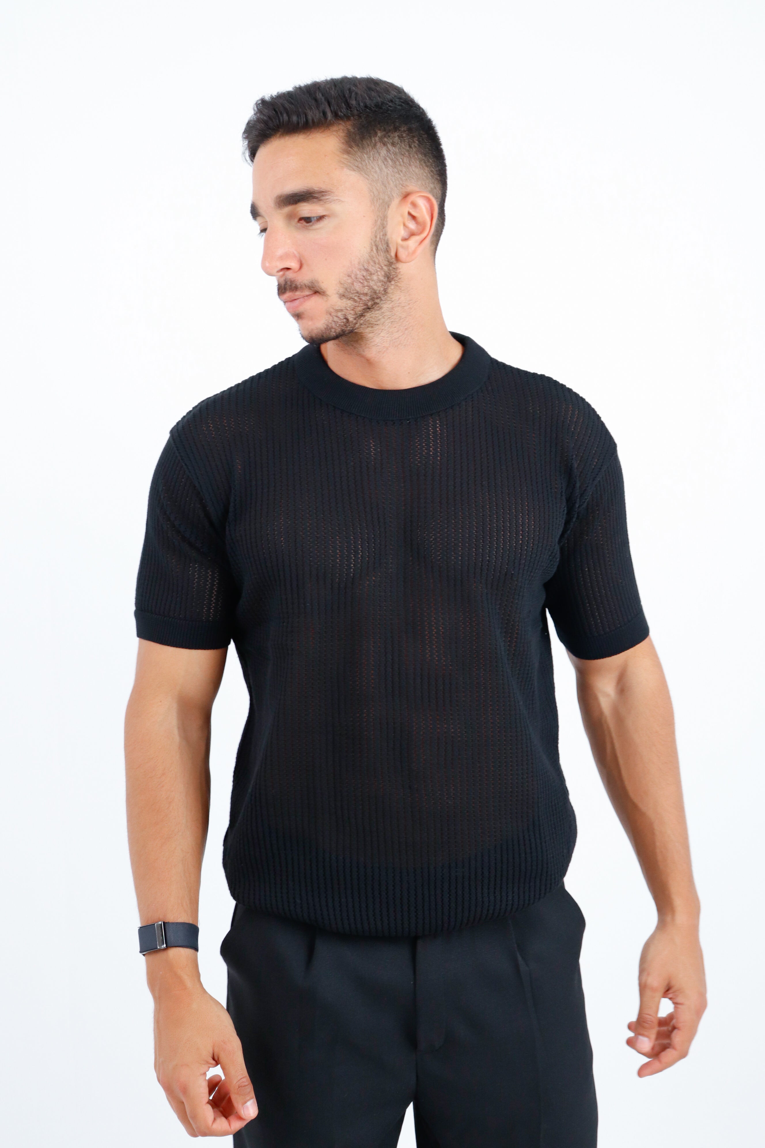 Knitted Round neck in black