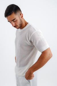 Knitted Round neck in White