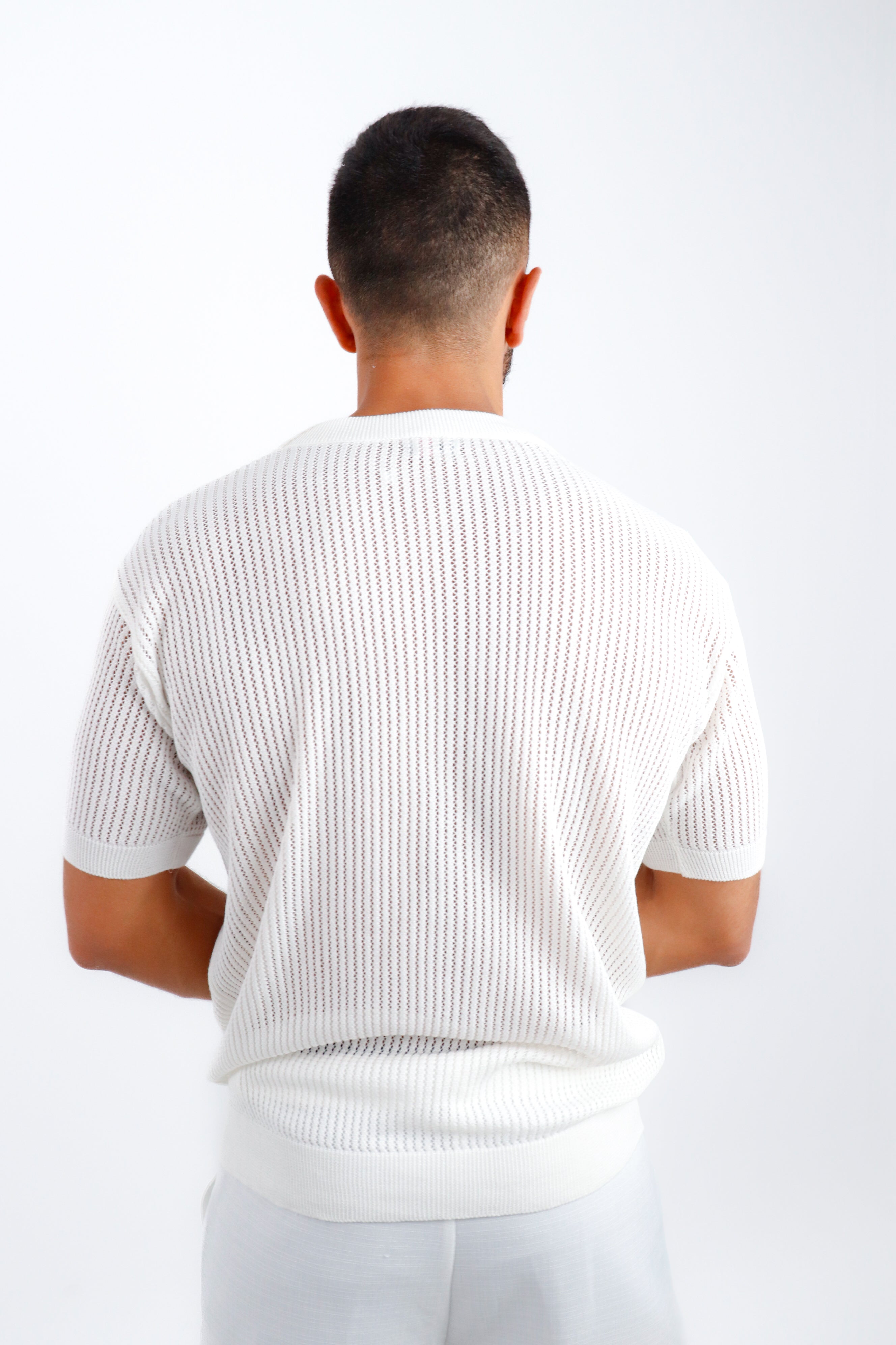 Knitted Round neck in White