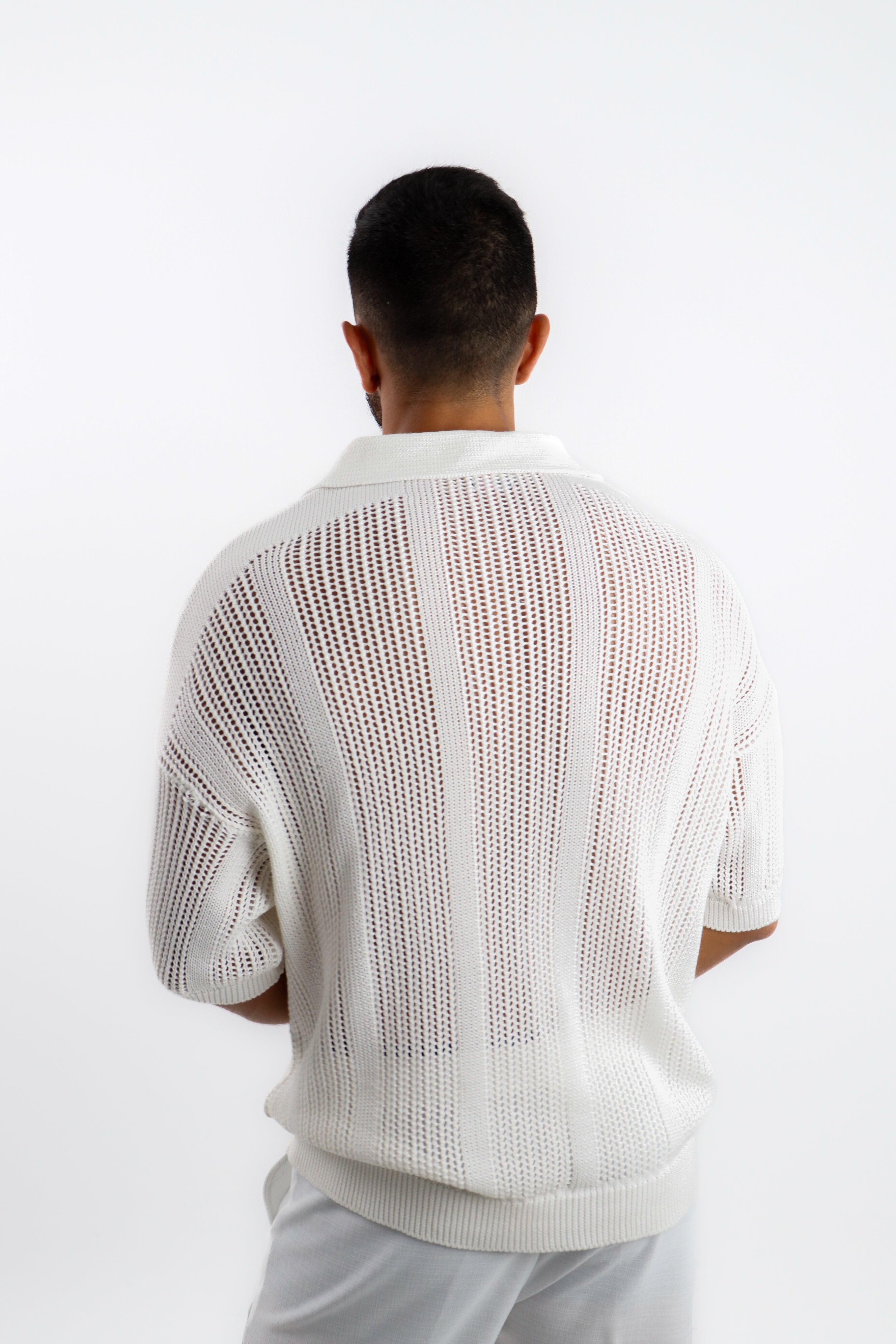 Knitted Polo in White