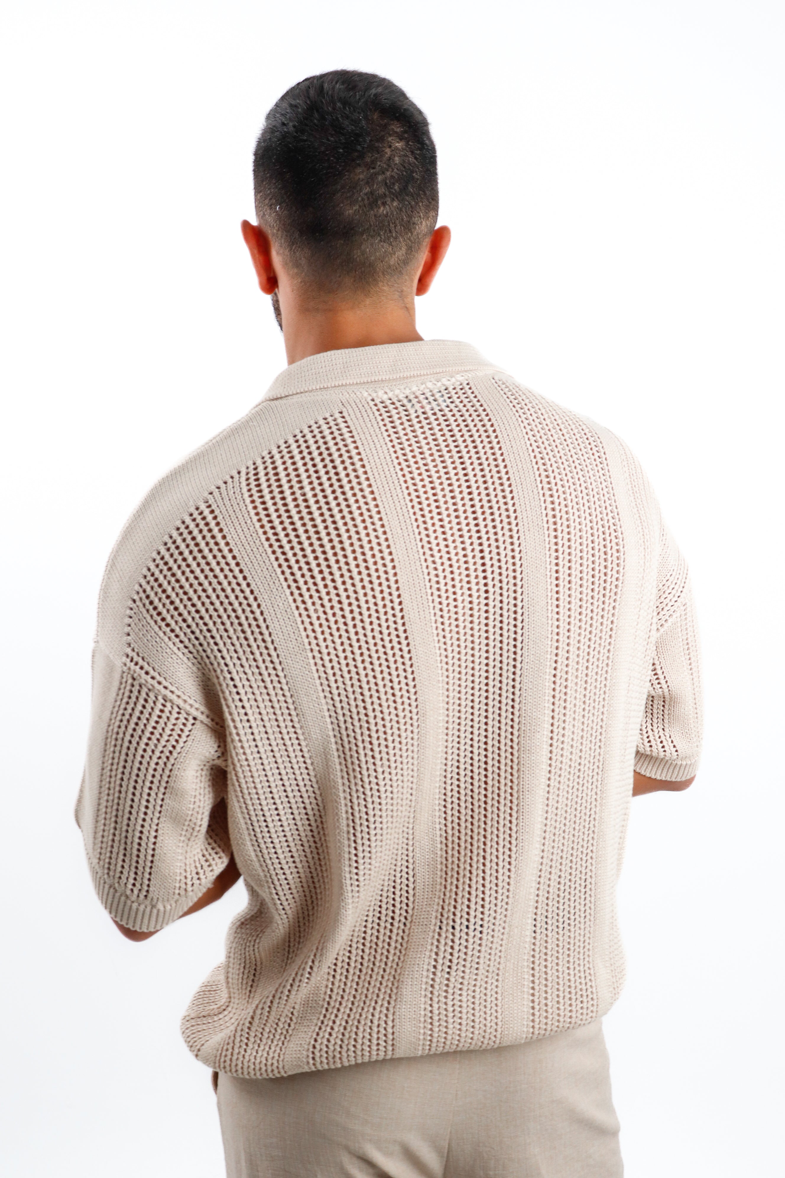 Knitted Polo in beige