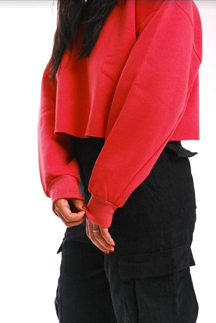 Fuchsia Cropped Hoodie